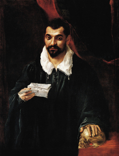 Portrait of a Man Holding a Skull by Anonymous