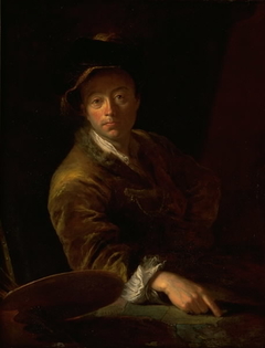 Portrait of a Painter (presumably C. L. Agricola, 1667-1719) by Antoine Pesne