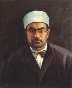 Portrait of Sheikh Mustafa Al-Ghalayini (1885 - 1944) by Moustafa Farroukh