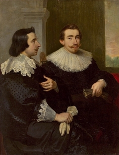 Portrait of two men with gloves. by Cornelis de Vos