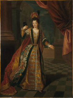 Portrait présumé de Mademoiselle de Nantes (Louise-Françoise de Bourbon, 1673-1743), en costume de bal by Pierre Gobert