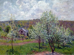 Printemps aux environs de Paris. Pommiers en fleurs by Alfred Sisley