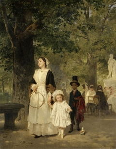 Promenade in the Tuileries Gardens by Ludwig Knaus