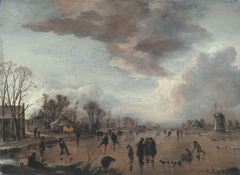 Riviergezicht in de winter by Aert van der Neer