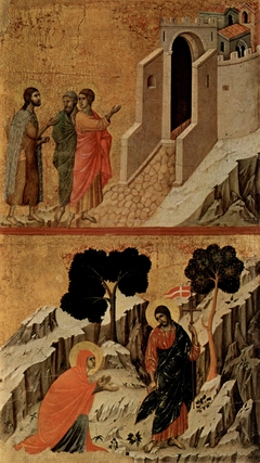 Road to Emmaus (top); Noli me tangere (bottom) by Duccio di Buoninsegna