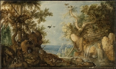 Rocky Landscape with Animals by Roelant Savery