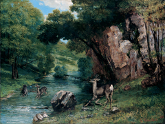 Roe Deer at a Stream by Gustave Courbet