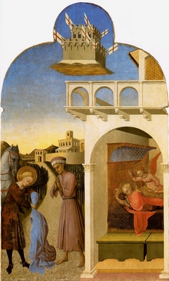 Saint Francis and the Poor Knight, and Francis's Vision by Stefano di Giovanni