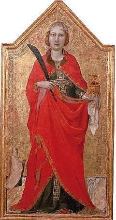 Saint Lucy with a female patron by Jacopo del Casentino