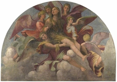 Saint Mary Magdalene borne by Angels by Giulio Romano