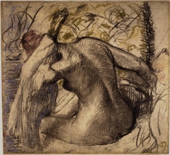 Seated Nude Woman Drying Her Hair (Femme nue assise s'essuyant les cheveux) by Edgar Degas