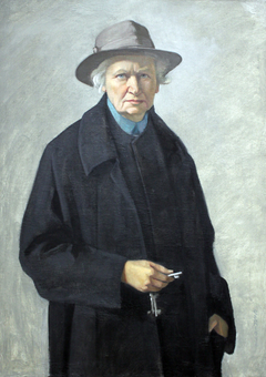 Self-portrait with keys by Ottilie Roederstein