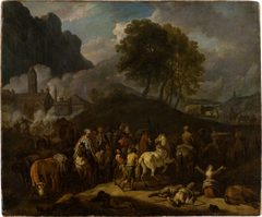 Soldiers Depart after Plundering by Pieter van Bloemen