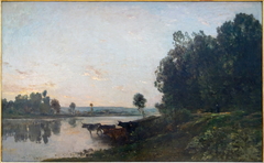 Soleil levant, bords de l'Oise by Charles-François Daubigny