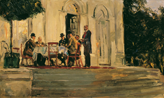 Souper auf der Terrasse der Badenburg im Nymphenburger Schloßpark by Max Slevogt