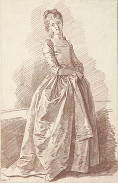 Staande jonge vrouw, aanziend by Jean-Honoré Fragonard