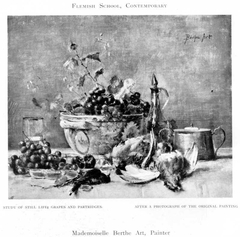 Still Life of Grapes and Partridges by Berthe Art