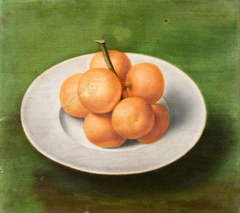 Still life with oranges on a plate by Anonymous