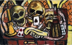 Still Life with Three Skulls by Max Beckmann