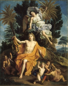 Story of Apollo - Apollo Crowned by Victory after Having Slayed Python by Noël Coypel