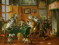 Tabakskollegium with monkeys by Abraham Teniers