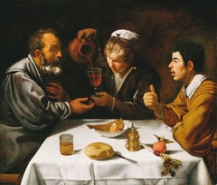 Tavern Scene with Two Men and a Girl by Diego Velázquez