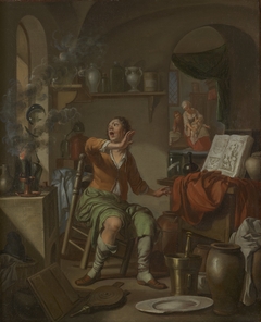 The Alchemist’s Experiment Takes Fire. by Hendrik Heerschop