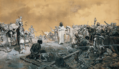 The Arrival at Calvary by Jose Echenagusía Errazquin