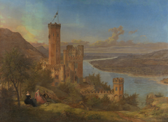 The Castle of Stolzenfels on the Rhine by Lorenzo Quaglio the Younger