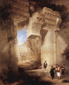 The Entrance to the Golden Temple in Baalbeck by David Roberts