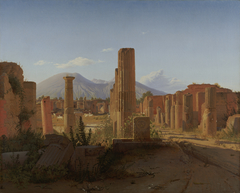 The Forum at Pompeii with Vesuvius in the Background by Christen Købke