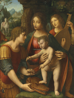 The Madonna and Child with Saint George and an angel by Bernardino Luini