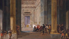 The Queen of Sheba before the temple of Solomon in Jerusalem by Salomon de Bray