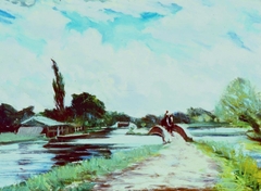 The Tow Path by Christopher R W Nevinson