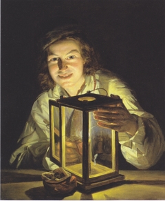 The young boy with the stable-lantern / The Young Stableboy with a Stable Lamp by Ferdinand Georg Waldmüller