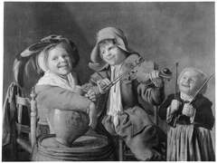 Three Children playing Music by Jan Miense Molenaer