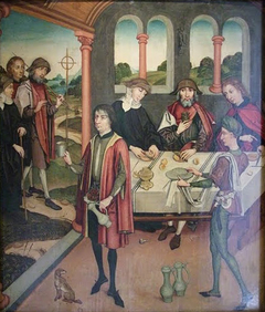 Trois pèlerins en route vers Saint-Jacques-de-Compostelle by Master of the Legend of Saint James