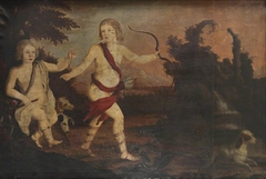 Two Boys as Naked Putti Hunting by Anonymous