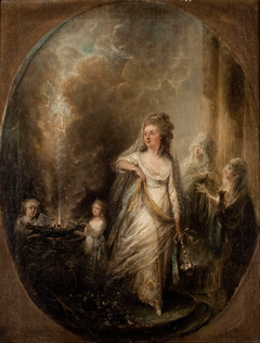 Ulla von Höpken´s sacrifice to Asclepius by Elias Martin