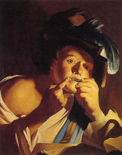 Man Playing a Jew's Harp by Dirck van Baburen