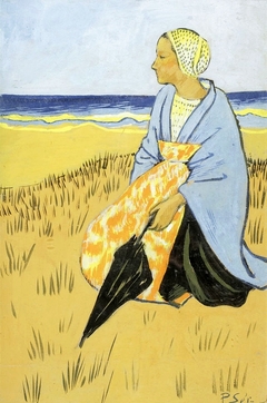 Breton Woman Sitting at the Seashore by Paul Sérusier