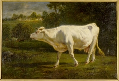 Vache fuyant l'orage by Emile van Marcke