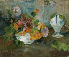 Vase with Nasturtiums and Quimper Faience by Paul Gauguin