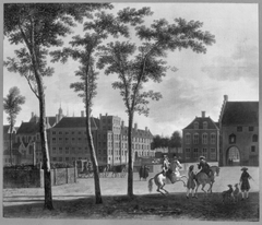 View of the Plaats with the Buitenhof and the Gevangenpoort, The Hague by Gerrit Adriaenszoon Berckheyde