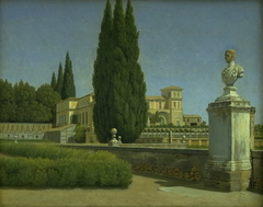 View of the Gardens of the Villa Albani. Rome by Christoffer Wilhelm Eckersberg