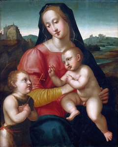 Virgin and Child with Saint John the Baptist. by Innocenzo di Pietro Francucci da Imola