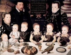 William Brooke, 10th Lord Cobham, and his family by Master of the Countess of Warwick