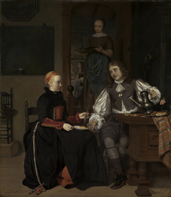 Young Couple at Breakfast by Gabriël Metsu