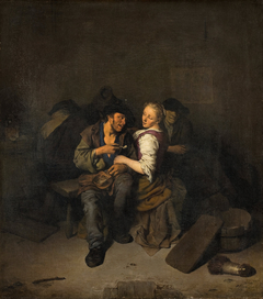 Young Couple in a Tavern by Cornelis Pietersz Bega