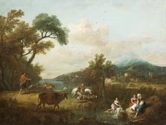 A Pastoral Landscape by Francesco Zuccarelli